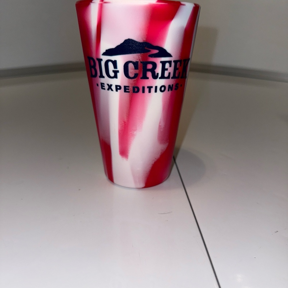Silipint Big Creek Expeditions Reusable Silicone Cup 16 Oz Red And White